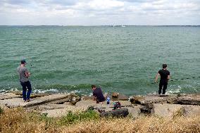 Khadzhibey estuary on Black Sea coast
